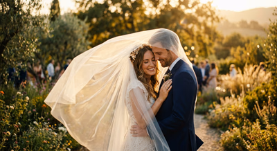 Cinematischer Frame eines Brautpaares